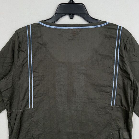 Tommy Bahama Shirt Womens 6 Grey Blue Embroidered Linen Boho Tunic Top Relax - Picture 8 of 16